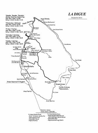 Map of la Digue